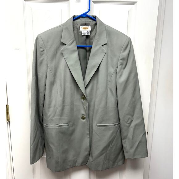 Vintage Talbots Pale Green Wool Blazer, Lined, Padded Shoulders, Women’s Size 12 - Picture 1 of 7